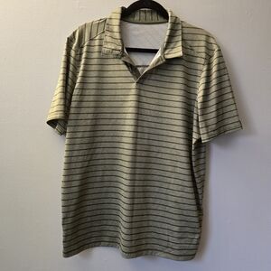 Oakley Mens Striped Green Golf Polo Short Sleeve Shirt